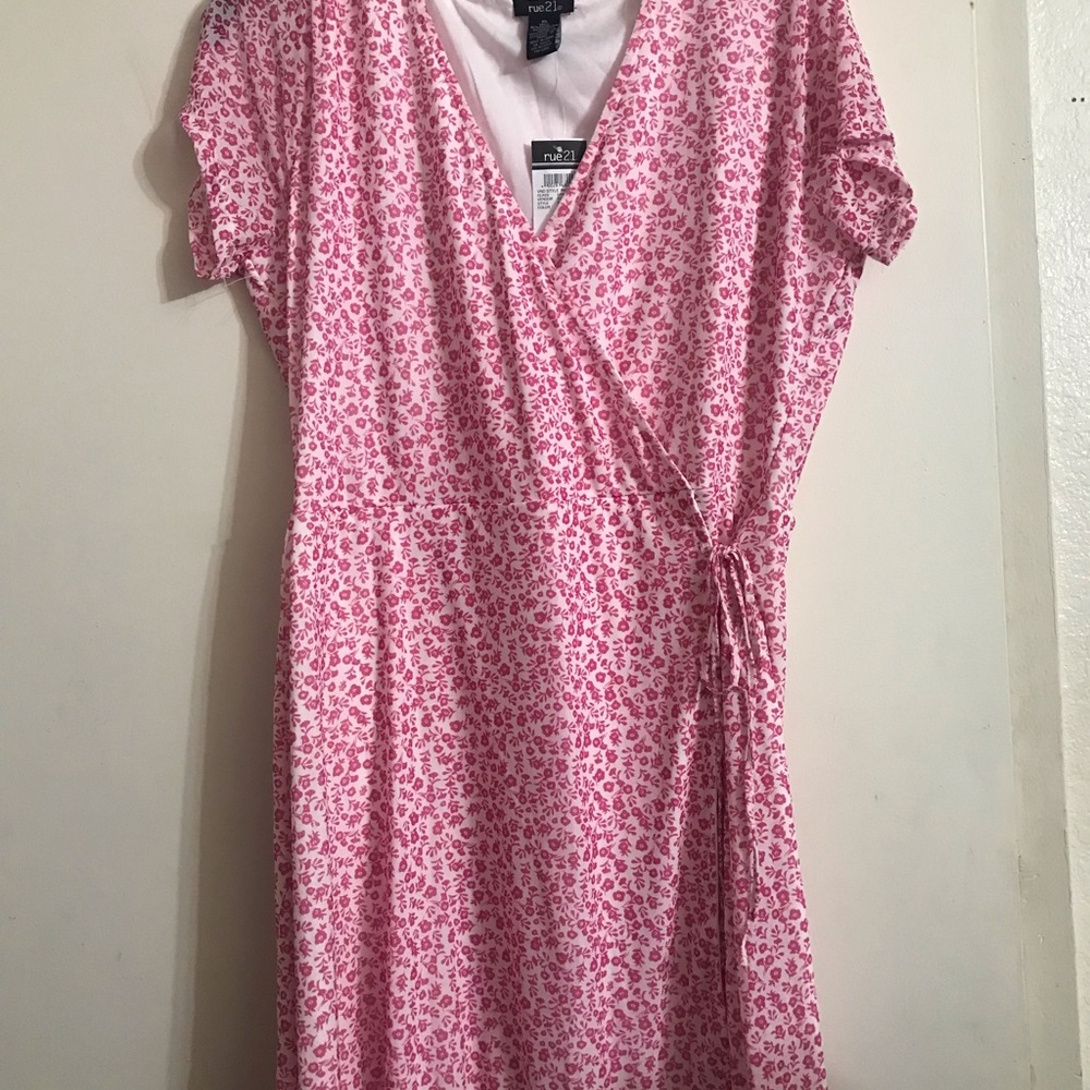 Rue21 Pink Floral Wrap Dress